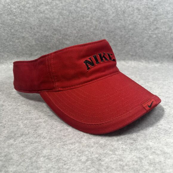 Nike Pro Classics Red Sun Visor Cap Golf Unisex Adult Strap Back Adjustable Logo - Picture 6 of 13